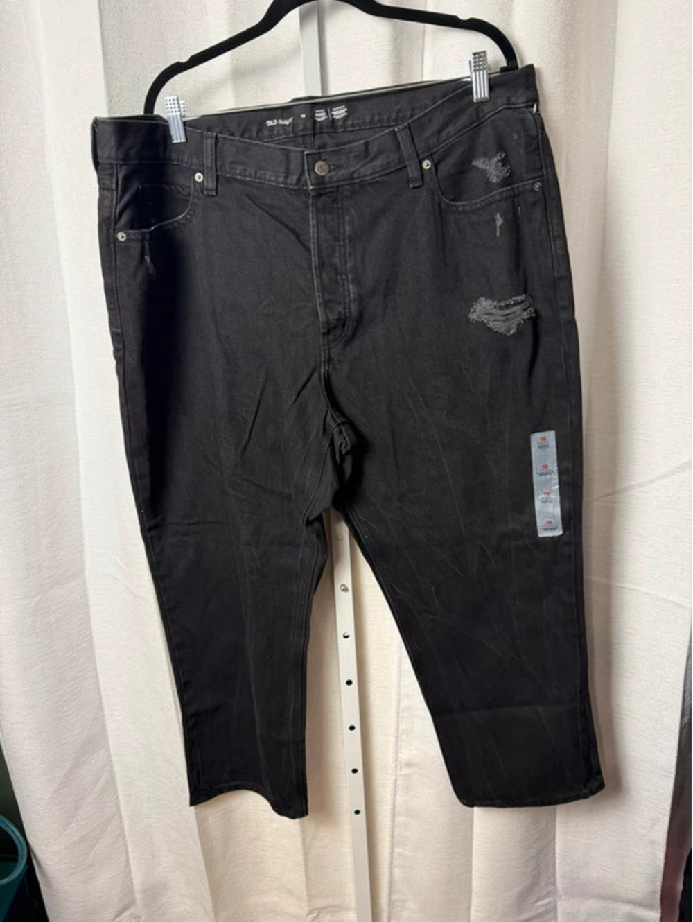 Old Navy High-Rise Slouchy Straight Black Jeans Size 18